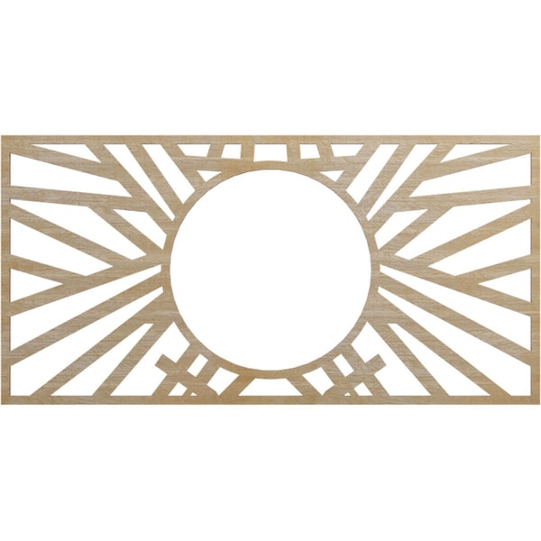 Ekena Millwork Hoover Wood Fretwork Pierced Ceiling Medallion, Birch, 32"W x 16"H x 11 7/8"ID x 3/8"T CMWP32X16X0375HOBI - main
